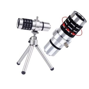 Abaodam Phone Stand Tripod Video Tripod cortinas inteligentes telephoto Lens Telephone Camera Lens kit 9 in 1 Cell Phone Video Lens Zoom Telescope Lens 12X Mobile Phone Lens Clip-on Suite