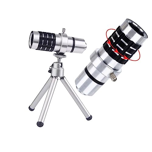 Abaodam Phone Stand Tripod Video Tripod cortinas inteligentes telephoto Lens Telephone Camera Lens kit 9 in 1 Cell Phone Video Lens Zoom Telescope Lens 12X Mobile Phone Lens Clip-on Suite