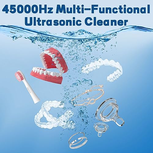 Ultrasonic Retainer Cleaner Machine,Ultrasonic UV Dental Cleaner,45kHz Ultrasonic Cleaner for Dentures,Retainer,Aligner,Night Guard,Toothbrush Heads,Dental Appliance,200ML Ultrasonic Jewelry Cleaner