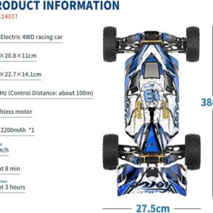 WLtoys 124016(V2) RC Car,Upgraded 3000mah Battery * 3, 75km/h Brushless Remote Control Car, 1:12 Scale Fast RC Cars & 2 Batteries, 4WD All Terrain Off Road RC Truck (WLtoys124017)