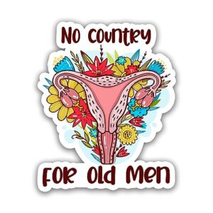 miraki no country for old men stickers, feminist stickers, cute flower stickers, water assitant die-cut vinyl funny decals for laptop, phone, water bottles, kindle sticker