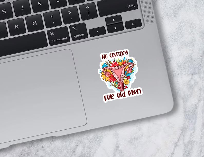 Miraki No Country For Old Men Stickers, Feminist Stickers, Cute Flower Stickers, Water Assitant Die-Cut Vinyl Funny Decals for Laptop, Phone, Water Bottles, Kindle Sticker