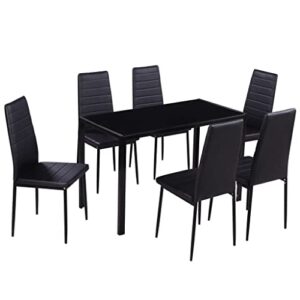 kfjbx kitchen tables and chairs set dining room table set for 6 black