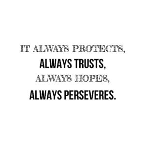 vinyl wall quotes stickers it always protects always trusts always hopes always perseveres cute wall decals home wall decor prayer religious quotes wall decal for living room kitchen backdrops outdoor
