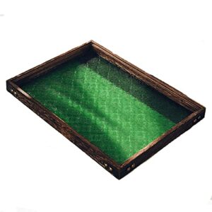 serving tray rectangular wood tray glass tray serving tray vintage wood tray for breakfast drinks table coffee table snacks (color : brass)