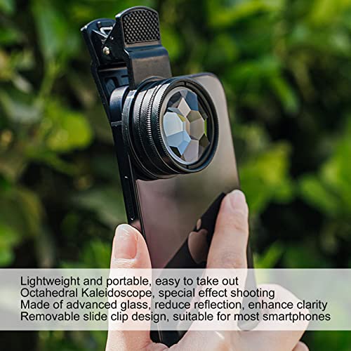 Mobile Camera Lens, Cell Phone Camera Lens Octahedral Kaleidoscope Multi Image External Filter Lens for Smart Phone