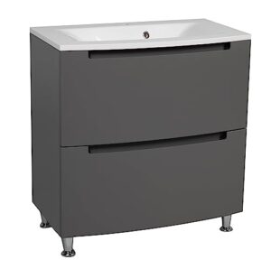 sample of cabinet finish | modern free standing bathroom vanity with washbasin | delux gray matte collection | non-toxic fire-resistant mdf-simple collection 40"