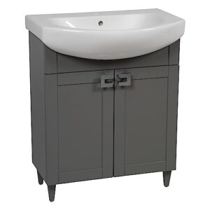 sample of cabinet finish | modern free standing bathroom vanity with washbasin | woodmix gray matte collection | non-toxic fire-resistant mdf-no mirror included