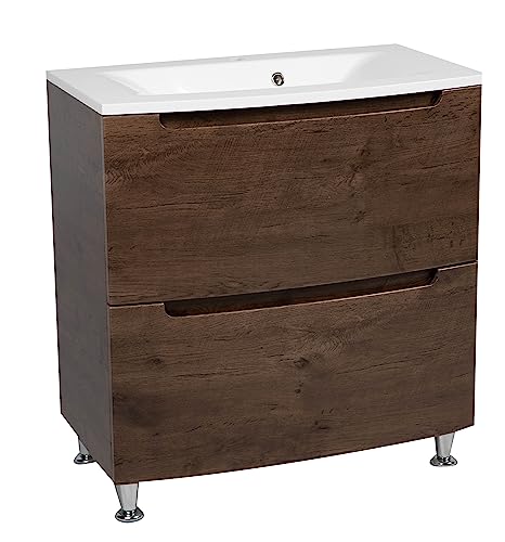 Sample of Cabinet Finish | Modern Free Standing Bathroom Vanity with Washbasin | Delux Rosewood Collection | Non-Toxic Fire-Resistant MDF-Simple Collection 40"