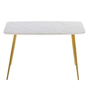 YInonma Marble Dining Table [120x74x76cm] White