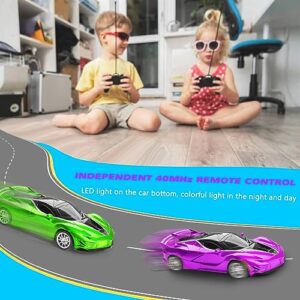 RC Cars-Remote Control Car for Girl, 2.4Ghz 1:18 Scale Electric Remote Toy Racing, with Led Lights Rechargeable High-Speed Hobby Toy Vehicle, RC Car Gifts for Age 3 4 5 6 7 8 9 Year Old Kids (Purple)