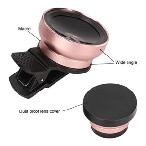 12.5X Macro Lens, Mobile Phone Lens Professional 2 in 1 for Tablets for Smartphone(Rose Gold)