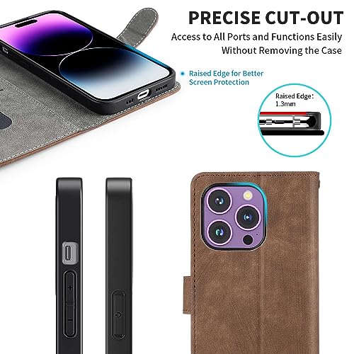 Case Compatible with Infinix Smart 7 HD X6516,Leather Case with Card Slot.Wallet Design,RFID Protection.Standable Flip Case Brown