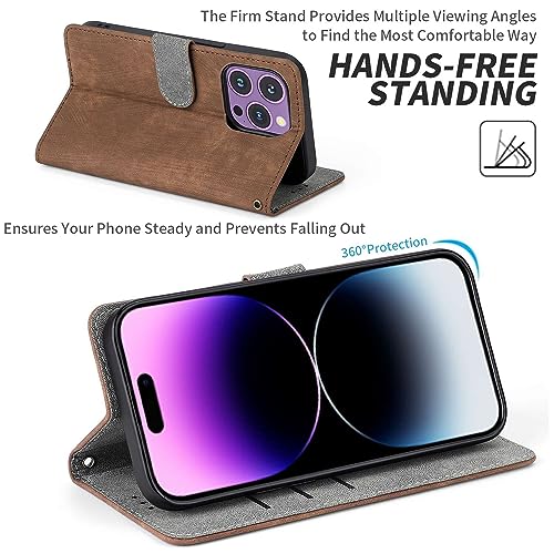 Case Compatible with Infinix Note 12 Pro 5G X671,Case with Card Slot.Wallet Design,RFID Protection.Standable Flip Case Brown