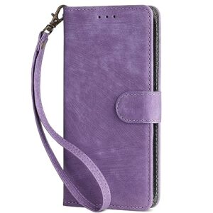 case compatible with infinix hot 20 5g x666 x666b,case with card slot.wallet design,rfid protection.standable flip case purple