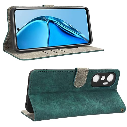 Case Compatible with Infinix X6826B X6826C,Leather Case with Card Slot.Wallet Design,RFID Protection.Standable Flip Case Green