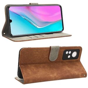 Case Compatible with Infinix X663C X663D,Leather Case with Card Slot.Wallet Design,RFID Protection.Standable Flip Case Brown