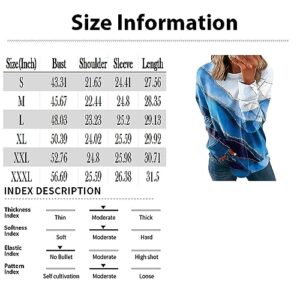 Long Sleeve Tee Shirts for Women Ribbed T Shirts for Women Gifts for 18 Year Old Girl Womens Leopard Print Tops Pink Birthday Accessories Christmas Gidts for Women（3-Blue,3X-Large）