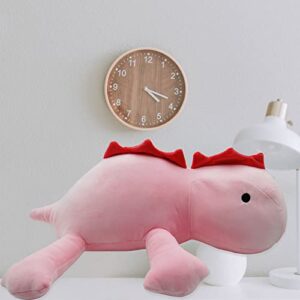 FRINNG Weighted Dinosaur Plush, 24" Stuffed Weighted Plush Toy Animal Dino Throws Pillow,Weighted Dinosaur Plushies Toys for Fans Kids Birthday Gift (Pink)