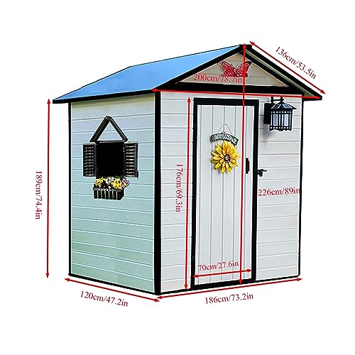 Storage shed，Sheds-Outdoor Storage Sheds，Storage shed with Ventilation shutters，Available as Temporary housing，It can Store All Kinds of Tools, with a Lock Design to Avoid Losing Items (Color : P)