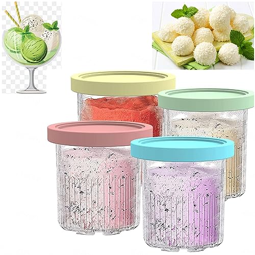 VRINO Creami Pints, for Ninja Pints with Lids,24 OZ Creami Pints Reusable,Leaf-Proof Compatible NC500,NC501 Series Ice Cream Maker