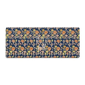 Multicolor Mushroom Bath Mat for Tub,Non Slip Bathroom Floor Runner Rug Quick Dry & Absorbent Diatomaceous Earth Shower Sink Kitchen Washable Doormat,Rustic Country Cartoon Fall Navy Blue 16"x47"