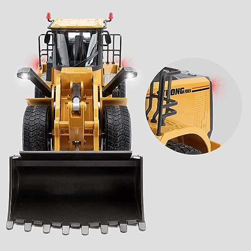 WESTN RC Bulldozer, 2.4Ghz 9 Channels RC Front Loader Toy, 1:24 Scale Full Function RC Bulldozer Construction Vehicle with Alloy Shovel, Suitable for Children's Festival Gifts