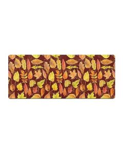 fall maple leaves bath mat for tub,non slip bathroom floor runner rug quick dry & absorbent diatomaceous earth shower sink kitchen washable doormat,thanksgiving autumn farmhouse country rustic 20"x47"