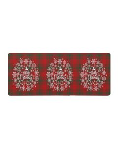 snowflake bath mat for tub,non slip bathroom floor runner rug quick dry & absorbent diatomaceous earth shower sink bedroom kitchen washable doormat,red christmas elk xmas plaid rustic 20"x47"