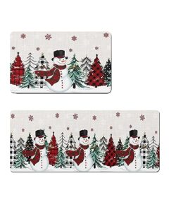 snowman bath mat for tub,non slip bathroom floor runner rug quick dry & absorbent diatomaceous earth shower sink bedroom kitchen washable doormat,snowflake christmas red buffalo plaid 24x36+24x71