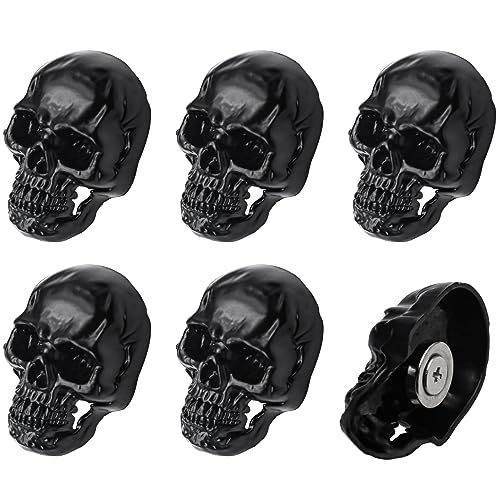 6 Pack Skull Vintage Magnets Pins Refrigerator Magnets, Cool, Strong, Cute, Funny Goth Fridge Magnets for Home Kitchen Decor, Office Whiteboards, Whiteboard, Map Magnets, Calendars, Photos (Black)