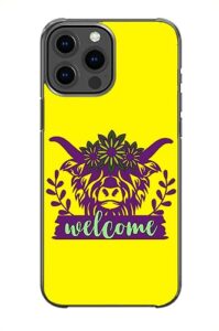 welcome highland cow greeting pattern art design anti-fall and shockproof gift iphone case (iphone 5c)