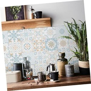 LIGHTAOTAO Furniture Tile Stickers Cupboard Tile Sticker Bathroom Tile Stickers Thick Frosted Flooring Floor Tile Sticker Peel and Stick Vintage Removable Stickers PVC Wall Tiles 48pcs