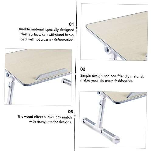 USHOBE 1pc Adjustable Computer Desk Desktop Bookcase Metal Tray Couch Tray Mini Size Breakfast Tray Foldable Bed Desk Stand up Office Wooden Desk Office Table Student Study Table The Bed