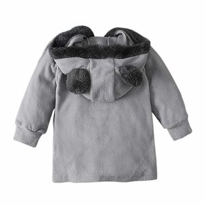 SYNIA Toddler Baby Boys Girls Fleece Jacket Warmth Winter Coat with Bear's Ear Hooded Outwear with Pockets for 1-6 Years