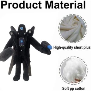 New Upgraded Titan Cameraman Plush, 2023 New Skibidi Toilet Titan Cameraman Plush Toy, Funny Stuffed Anime Game Speakerman Boss Plush Doll Figure, Soft Stuffed Plushie Pillow for Kids Fans Aldults