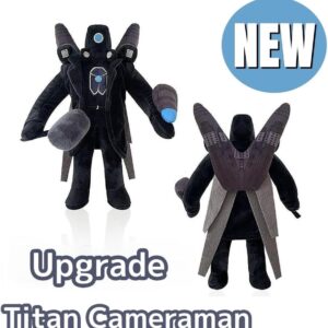 New Upgraded Titan Cameraman Plush, 2023 New Skibidi Toilet Titan Cameraman Plush Toy, Funny Stuffed Anime Game Speakerman Boss Plush Doll Figure, Soft Stuffed Plushie Pillow for Kids Fans Aldults