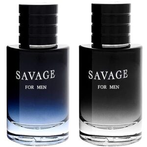 fragnance sparks savage for men combo of (black and blue) - 3.4 oz each, men's eau perfum - refreshing & warm masculine scent