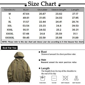 RTRDE Mens Jacket, Lightweight Waterproof Coated Hooded Rain Jacket Light Windbreaker Raincoat For Men Winter Coats Jacket With Hood Cycling Jacket Chumpas Para Hombres Lluvia Jackets (5XL, Black)