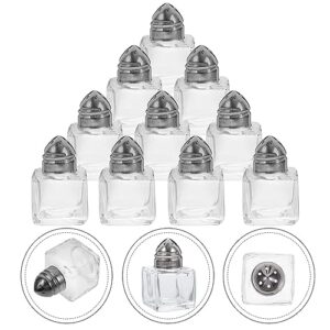 HEMOTON 10Pcs Mini Salt and Pepper Shakers Tiny Cube Shape Pepper Shakers Glass Shaker Bottle Condiment Storage Jar for Storing Pepper, Sugar for Wedding Table Party