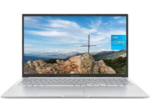 asus 2023 newest vivobook 17x laptop, 17.3 inch fhd display, intel core i3-1220p processor, 40gb ram, 2tb ssd, intel uhd graphics, fingerprint reader, wifi, bluetooth, windows 11 home, silver