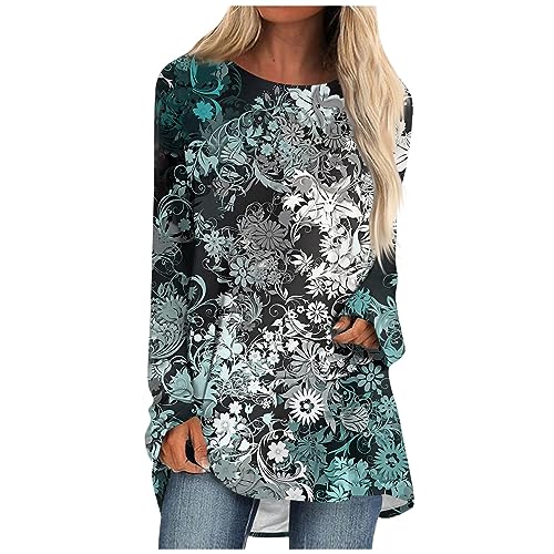 Generic Women Pullover Long Sleeve To Wear with Leggings Womens Long Sleeve Tops Long Sleeve Workout Tops for Women Long Sleeve Tee Shirts for Women Tops Casual Blouse Loose Sweatshirts Printed Shirts