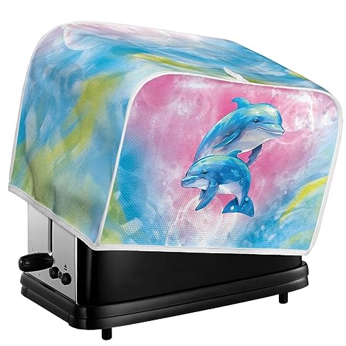 Gomesmonty Dolphins Print 2 Slice Toaster Appliance Dust-proof Cover Bread Maker Cover Stain Resistant for Kitchen Small Appliance, Gift for Women,M