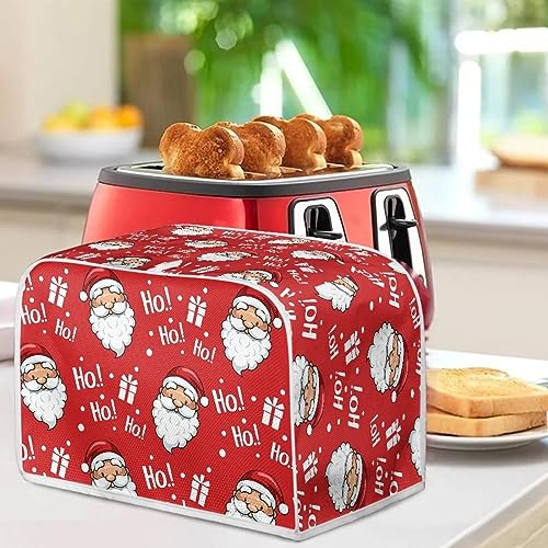 JEOCODY Christmas Santa Claus Toaster Bread Maker Cover Quilted Toaster Cover 2 Slice Kitchen Small Appliance Covers, Toaster Cover Fits for Most Standard 2 slice Toasters