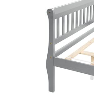 HAUSHECK Queen Bed Frame w/Headboard, Modern Platform Bed with 12" Under Storage Space, Queen Wood Bed Frame No Box Spring Needed for Kids, Teen, Adults, Wooden Slats Support Mattress Foundation