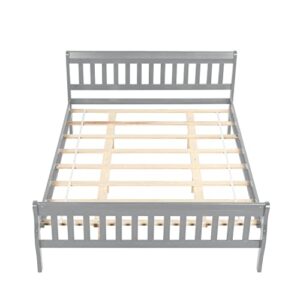 HAUSHECK Queen Bed Frame w/Headboard, Modern Platform Bed with 12" Under Storage Space, Queen Wood Bed Frame No Box Spring Needed for Kids, Teen, Adults, Wooden Slats Support Mattress Foundation