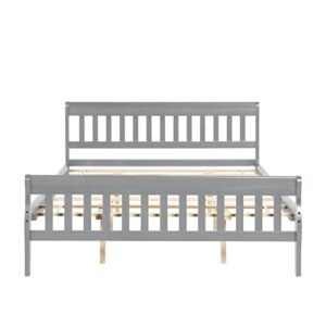 HAUSHECK Queen Bed Frame w/Headboard, Modern Platform Bed with 12" Under Storage Space, Queen Wood Bed Frame No Box Spring Needed for Kids, Teen, Adults, Wooden Slats Support Mattress Foundation