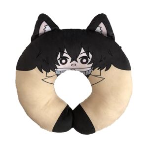 kejodiy dazai plush u-shaped pillow anime plush animal soft figure bsd toys cushions pillows gifts 11.8 inches