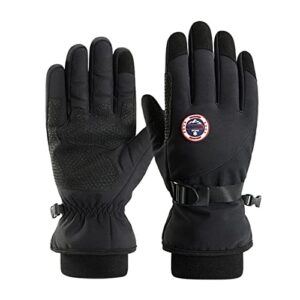 liuyffan men and women gloves winter skiing hands warm skiing gloves wind proof warm mittens for women cold weather insulated (black, l)