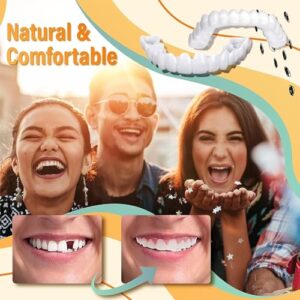 4 PCS Denture Teeth Temporary Fake TeethSnap On Veneers, Snap in for Men and Women,Cover The Imperfect Teeth,No Pain No Shot Drilling,Fix Confident Smile-B01